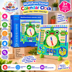 Multifunctional Calendar Clock Learning Board – Educational Wooden Toy for Kids
