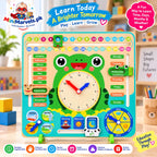 Multifunctional Calendar Clock Learning Board – Educational Wooden Toy for Kids