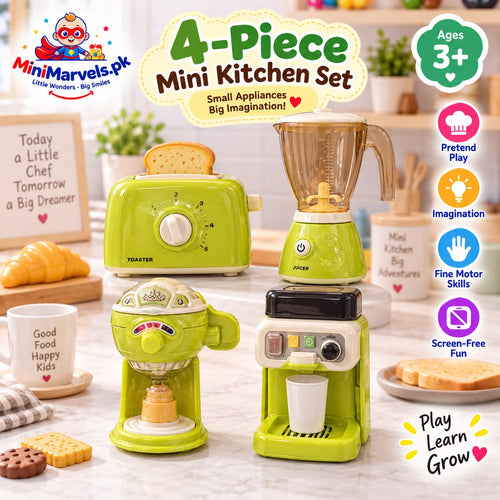 4-Piece Kids Mini Kitchen Appliance Toy Set