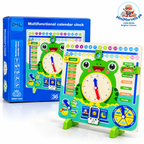 Multifunctional Calendar Clock Learning Board – Educational Wooden Toy for Kids