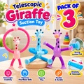 Telescopic Giraffe Suction Sensory Toy – Pack of 3 | Stretchy & Flexible Animal Pop Toy