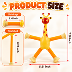 Telescopic Giraffe Suction Sensory Toy – Pack of 3 | Stretchy & Flexible Animal Pop Toy