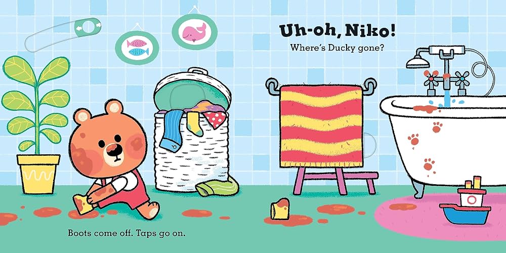 Uh-Oh, Niko: Bathtime: a push, pull and slide story