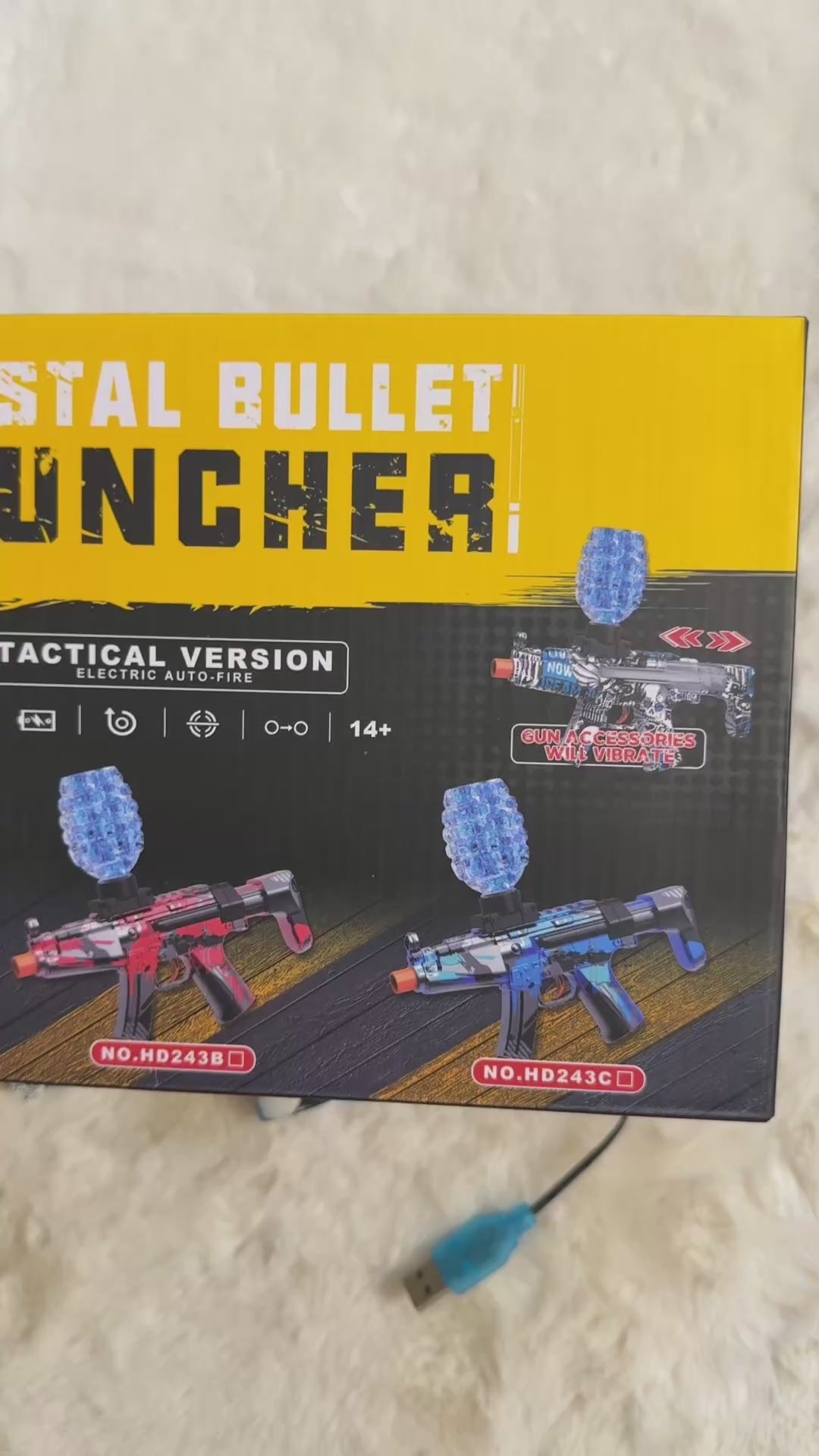 Rechargeable Crystal Bullet Launcher Gun – Electric Gel Ball Blaster Toy For Kids