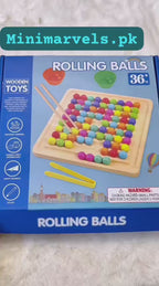 Wooden Rolling Chopsticks Bead Ball Activity