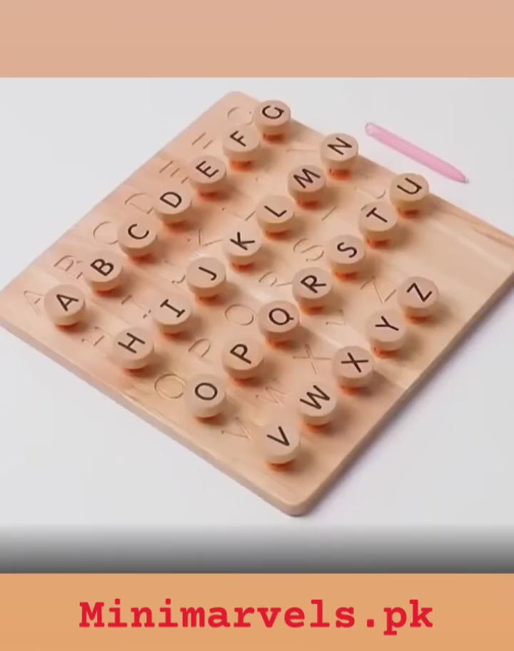 Wooden Letter Pairing & Alphabet Tracing Board – Double-Sided Educational Toy for Pre-Schoolers