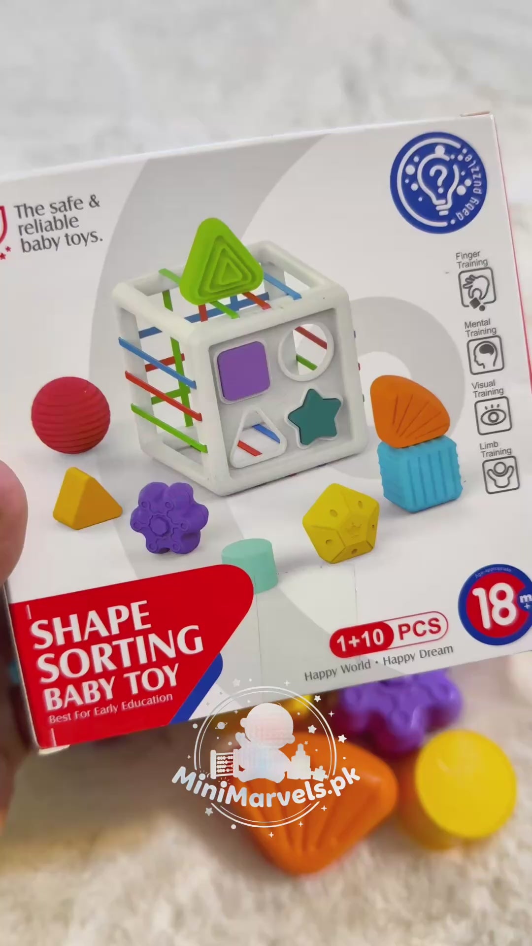 Play & Grow Sensory Shape Sorter Cube Baby Toy