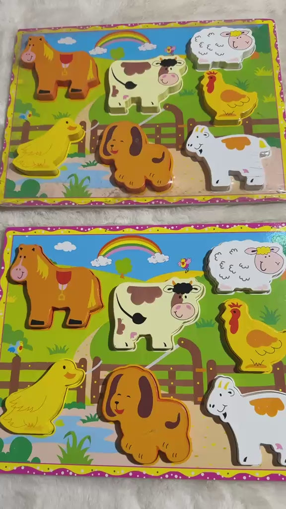 Chunky 3D Farm Animals Wooden Puzzle