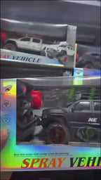 Remote Control Spray Truck Toy - 4x4 RC Off-Road Vehicle with Cool Lights & Water Mist Smoke Effect