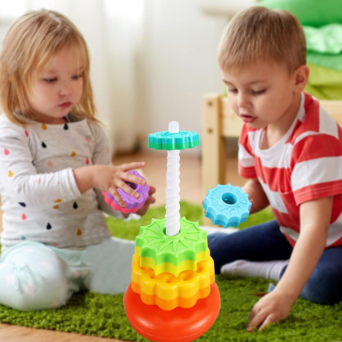 Rainbow Stack & Spin Toy