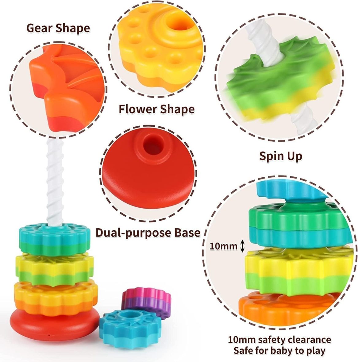 Rainbow Stack & Spin Toy